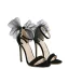 Sexy Schwarz Cocktail Sandalen Damen 2022 Knöchelriemen Schleife 11 cm Stilettos Peeptoes Hochhackige Sandaletten