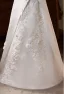 Elegant White Lace Flower Appliques Satin Wedding Dresses 2025 A-Line / Princess Strapless Sleeveless Backless Floor-Length / Long Wedding