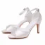 Proste / Simple Białe Bal Satyna Sandały Damskie 2026 Z Paskiem 6 cm Szpilki Peep Toe Sandały Wysokie Obcasy