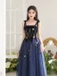 Chic / Beautiful Purple Lace Flower Prom Dresses 2025 A-Line / Princess Spaghetti Straps Sleeveless Backless Floor-Length / Long Prom Formal Dresses