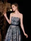 Vintage / Retro Ocean Blue Prom Dresses 2022 A-Line / Princess Square Neckline Puffy Short Sleeve Sash Backless Floor-Length / Long Prom Formal Dresses