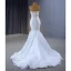 Haut de Gamme Charmant Blanche Perlage Perle Paillettes Robe De Mariée 2023 Trompette / Sirène Bustier Sans Manches Dos Nu Train De Balayage Mariage