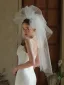 Fashion White Puffy Tulle Wedding Veils 2025