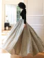Elegant Black Evening Dresses 2023 A-Line / Princess V-Neck Long Sleeve Floor-Length / Long Prom Formal Dresses