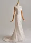 Simple Ivoire Perle Paillettes En Dentelle Légère Robe De Mariée 2025 Trompette / Sirène Bretelles Spaghetti Sans Manches Dos Nu Train De Balayage