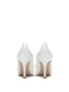 Elegant White Satin Appliques Rhinestone Wedding Shoes 2024 8 cm Stiletto Heels Pointed Toe Wedding Pumps High Heels