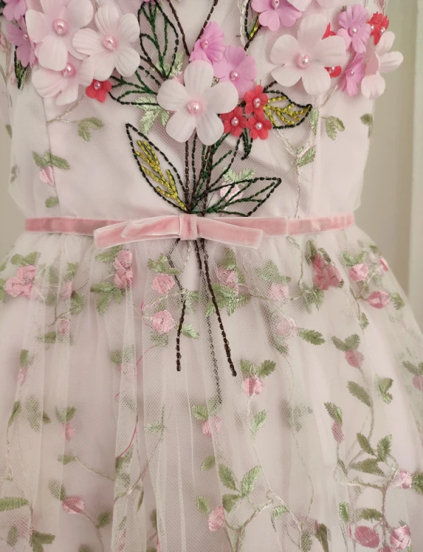 Flower Fairy Chic / Beautiful Multi-Colors Pearl Appliques Homecoming Graduation Dresses 2023 A-Line / Princess Spaghetti Straps Bow Sash Sleeveless Backless Tea-length