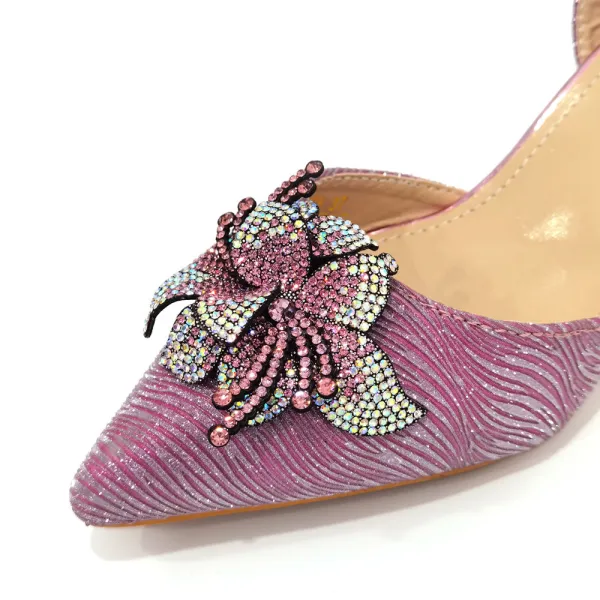 Charming Rainbow Multi-Colors Rhinestone Flower Evening Party Womens Sandals Clutch Bags 2023 6 cm Stiletto Heels Pointed Toe Sandals High Heels Clutch Bags