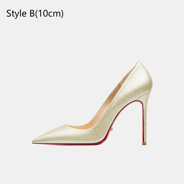 Sexy Rose Gold Evening Party Red Sole Pumps 2026 12 cm Stiletto Heels Pointed Toe High Heels