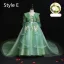 Flower Fairy Sage Green Appliques Lace Flower Birthday Flower Girl Dresses 2024 Ball Gown V-Neck Bell sleeves Court Train Flower Girl Dresses