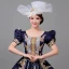 Medieval Vintage / Retro Navy Blue Beading Lace Flower Sequins Prom Dresses 2022 Ball Gown U-Neck Puffy Short Sleeve Floor-Length / Long Formal Dresses
