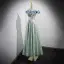 Chic / Beautiful Mint Green Printing Prom Dresses 2022 A-Line / Princess Off-The-Shoulder Pearl Bow Sleeveless Backless Floor-Length / Long Prom Formal Dresses