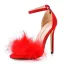 Sexy Noire Soirée Plumes Sandales Femme 2023 11 cm Talons Aiguilles Peep Toes / Bout Ouvert Sandales Talons Hauts