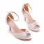 Elegant White Pearl Ankle Strap Wedding Shoes 2025 7 cm Stiletto Heels Open / Peep Toe Wedding Sandals High Heels