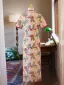 Chinesischer Stil Multifarben Drucken Abend Cheongsam 2025 Meerjungfrau Stehkragen Kurze Ärmel Lange