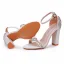 Sexy Blanche Faux Diamant Chaussure De Mariée 2024 Bride Cheville 11 cm Talons Épais Peep Toes / Bout Ouvert Mariage Sandales Talons Hauts