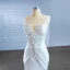 Haut de Gamme Ivoire Satin Paillettes Robe De Mariée 2022 Trompette / Sirène V-Cou Sans Manches Dos Nu Train De Balayage Mariage