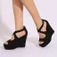 Schöne Rosa Sommer Freizeit Sandalen Damen 2022 Knöchelriemen 12 cm Keilabsatz Peeptoes Sandaletten