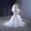 High End Charmant Weiß Perlenstickerei Pailletten Plissee Brautkleider / Hochzeitskleider 2023 Ballkleid Spaghettiträger Ärmellos Rückenfreies Hof-Schleppe Hochzeit