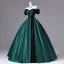 Vintage Dunkelgrün Ballkleider 2026 Ballkleid Off Shoulder Geschwollenes Kurze Ärmel Rückenfreies Lange Festliche Kleider