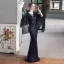 Sparkly Black Sequins Evening Dresses 2022 Trumpet / Mermaid Scoop Neck 1/2 Sleeves Floor-Length / Long Evening Party Formal Dresses