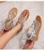 Bohemia Silver Casual Street Wear Beach Rhinestone Womens Sandals 2023 Summer T-Strap 6 cm Wedges Open / Peep Toe Sandals