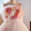 Blumenfee Rosa Applikationen Ballkleider 2023 Ballkleid Bandeau Ärmellos Rückenfreies Hof-Schleppe Ball Festliche Kleider