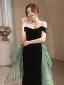 Charming Black Evening Dresses 2023 Trumpet / Mermaid Off-The-Shoulder Sleeveless Backless Floor-Length / Long Evening Party Formal Dresses