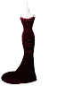 Sexy Burgundy Velvet Rhinestone Flower Evening Dresses 2024 Trumpet / Mermaid Spaghetti Straps Sleeveless Backless Sweep Train Evening Party Formal Dresses