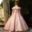 Elegant Candy Pink Sequins Flower Girl Dresses Prom 2022 Ball Gown Scoop Neck Short Sleeve Bow Floor-Length / Long Flower Girl Dresses