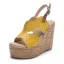 Chic / Beautiful Yellow Street Wear Womens Sandals 2022 Waterproof 13 cm Wedges Open / Peep Toe Sandals High Heels