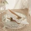 Elegant Beige Beading Pearl Rhinestone Satin Wedding Shoes 2024 3 cm Thick Heels Low Heel Pointed Toe Wedding Pumps High Heels