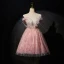 Sexy Charmant Rougissant Rose Perlage Perle Papillon Paillettes Anniversaire Robe De Fête 2024 Princesse De l'épaule Sans Manches Dos Nu Courte