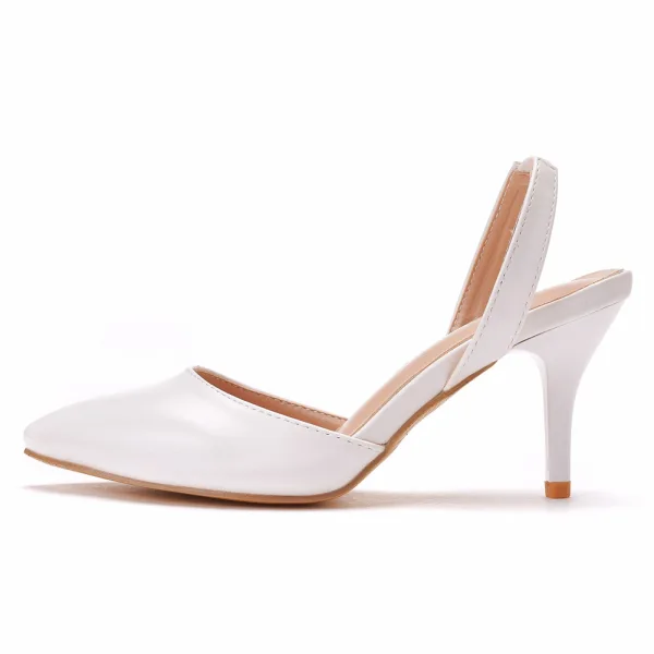Proste / Simple Białe Bal Buty Damskie 2022 7 cm Szpilki Wysokie Obcasy