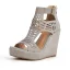 Roman Grey Street Wear Womens Sandals 2022 11 cm Wedges Open / Peep Toe Sandals