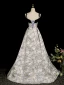 Elegant Black Printing Prom Dresses 2023 A-Line / Princess Spaghetti Straps Sleeveless Backless Floor-Length / Long Prom Formal Dresses