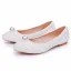 Chic / Beautiful White Pearl Flat Wedding Shoes 2025 Pointed Toe Wedding Heels