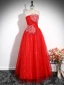 Schöne Rot Strass Pailletten Ballkleider 2024 Ballkleid Bandeau Ärmellos Rückenfreies Schleife Lange Ball Festliche Kleider