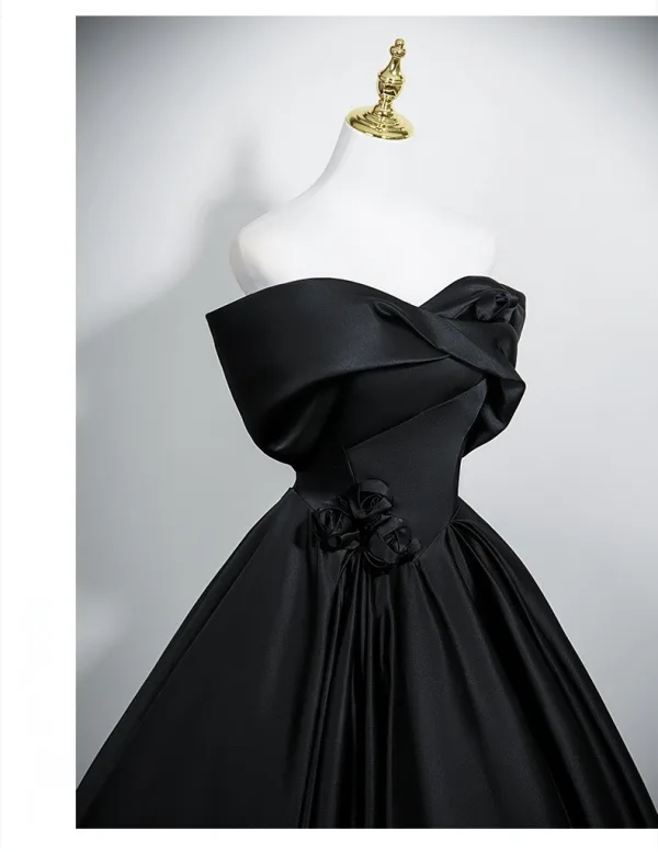 Vintage / Retro Black Prom Dresses 2025 Ball Gown Strapless Sleeveless Backless Floor-Length / Long Prom Formal Dresses