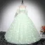 Elegant Sage Green Sequins Butterfly Appliques Prom Dresses 2024 Ball Gown Off-The-Shoulder Short Sleeve Backless Floor-Length / Long Prom Formal Dresses