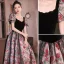 Vintage / Retro Black Prom Dresses 2023 A-Line / Princess Square Neckline Short Sleeve Backless Floor-Length / Long Prom Formal Dresses