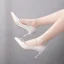 Mode Blanche Faux Diamant Soirée Escarpins 2023 7 cm Talons Aiguilles À Bout Pointu Escarpins Talons Hauts