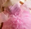 Charming Candy Pink Pleated Prom Dresses 2024 Ball Gown Off-The-Shoulder Puffy Short Sleeve Sweep Train Prom Formal Dresses