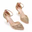 Chic / Beautiful Gold Rhinestone Sequins Wedding Shoes 2022 Ankle Strap 7 cm Stiletto Heels Pointed Toe Wedding High Heels
