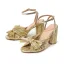 Sexy Gold Street Wear Bow Womens Sandals 2022 Ankle Strap 10 cm Thick Heels Open / Peep Toe Sandals High Heels