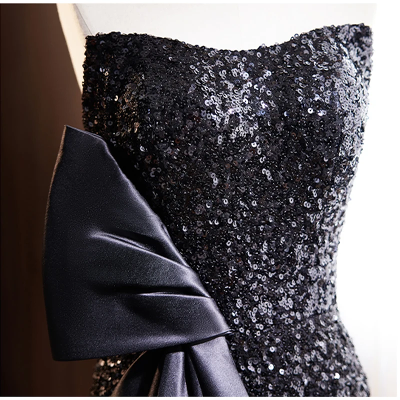 Robe De Soirée Jennyfer Noire à Paillettes - Taille 36 - Manches Dénudées - Dentelle
