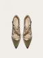 Bloemenfee Klaver Groen Appliques Gala Pumps 2025 Leer X-Strap 10 cm Naaldhakken / Stiletto Spitse Neus Pumps Hoge Hakken
