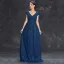 Sparkly Navy Blue Sequins Evening Dresses 2025 A-Line / Princess V-Neck Sleeveless Floor-Length / Long Evening Party Formal Dresses