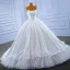High-end White Pearl Wedding Dresses 2022 Ball Gown Strapless Sleeveless Backless Court Train Wedding