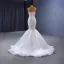 Luxury / Gorgeous Sexy White Beading Pearl Glitter Wedding Dresses 2023 Trumpet / Mermaid Strapless Sleeveless Backless Sweep Train Wedding